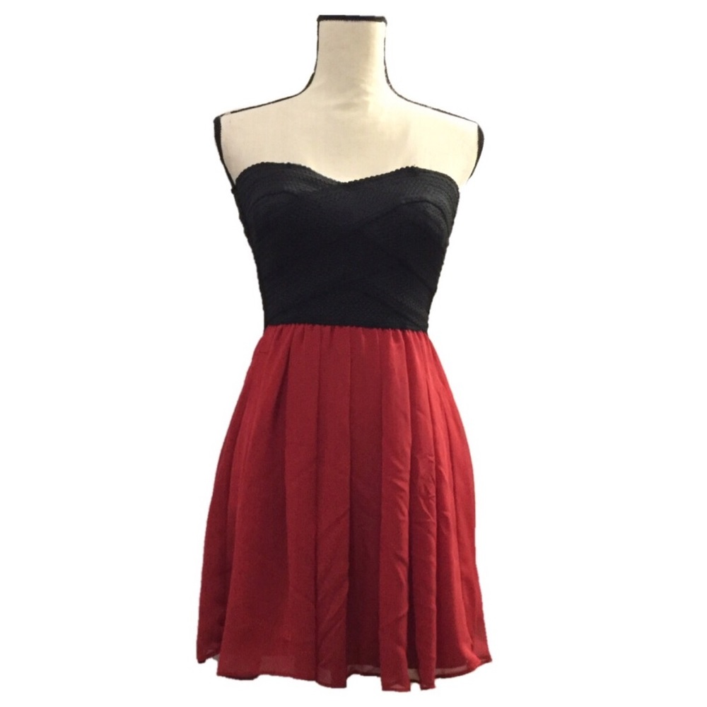 Striped Black and Red Mini Dress